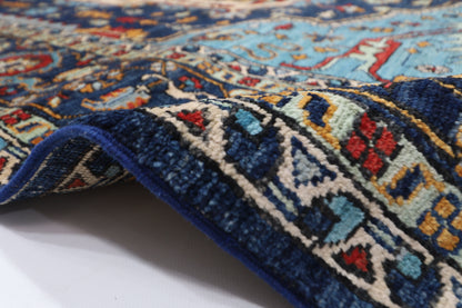 250 x 305 cm | Serapi Navy Afghan Tribal Hand Knotted Veg Dye Wool carpet