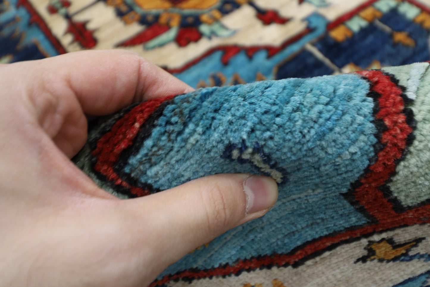250 x 305 cm | Serapi Navy Afghan Tribal Hand Knotted Veg Dye Wool carpet