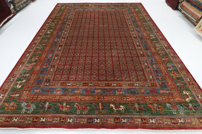 268 x 370 cm | Animal Tribal Design Hand Knotted veg Dye Wool Afghan Carpet