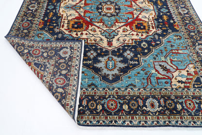 250 x 305 cm | Serapi Navy Afghan Tribal Hand Knotted Veg Dye Wool carpet