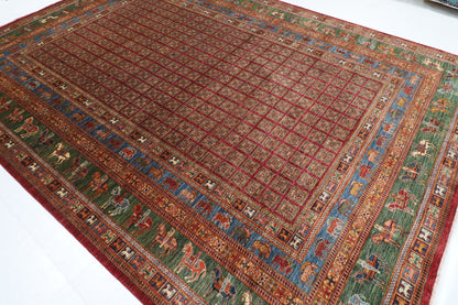 268 x 370 cm | Animal Tribal Design Hand Knotted veg Dye Wool Afghan Carpet