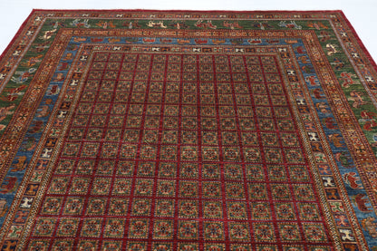 268 x 370 cm | Animal Tribal Design Hand Knotted veg Dye Wool Afghan Carpet