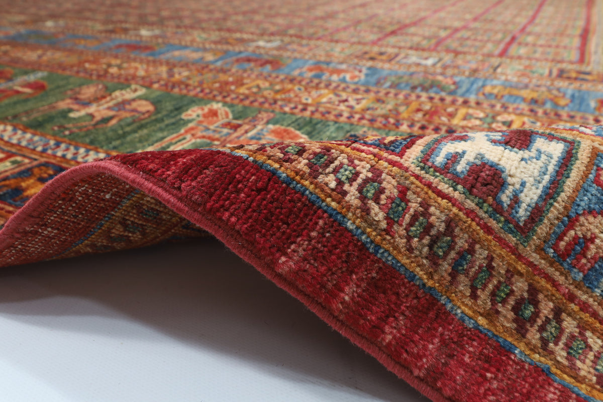 268 x 370 cm | Animal Tribal Design Hand Knotted veg Dye Wool Afghan Carpet