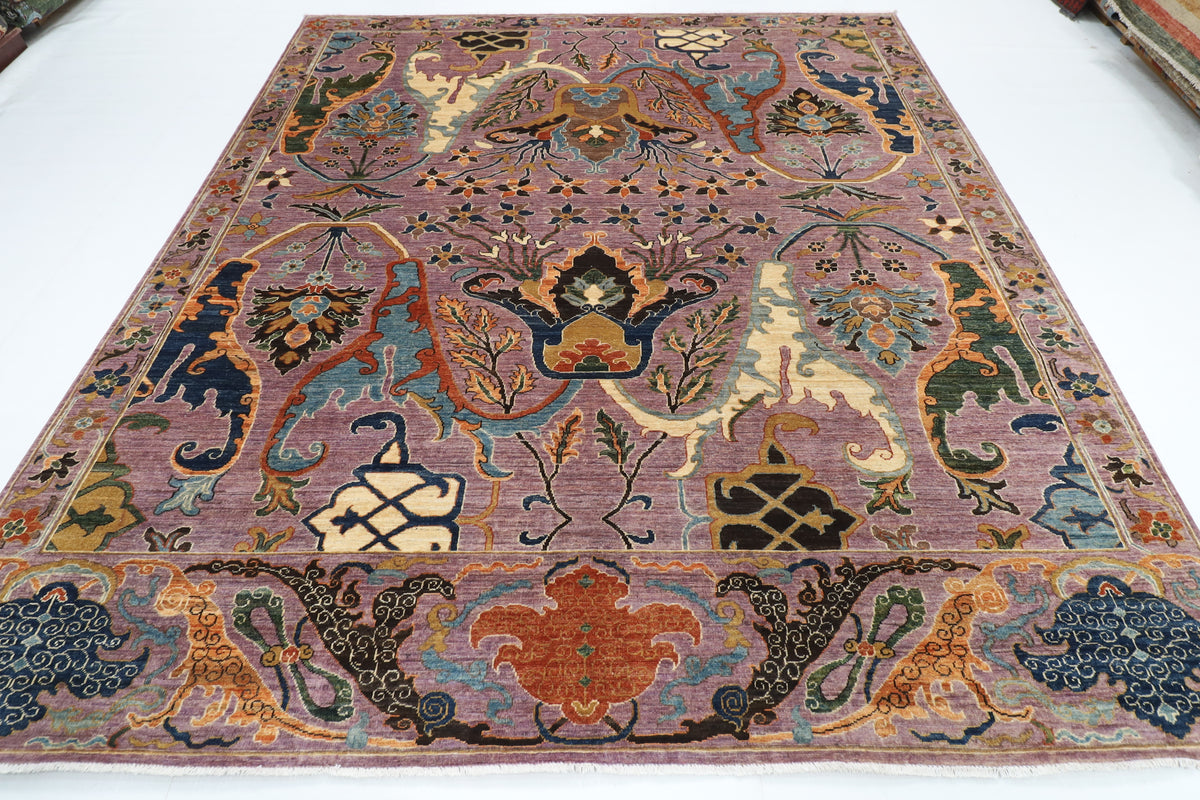 257 x 298 cm | Tribal kawros Design Hand Knotted veg Dye Wool Afghan Carpet