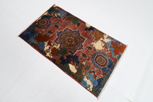 78 x 131 cm | Abstract Mamluk Area Rug Afghan Hand Knotted veg Dye Wool carpet