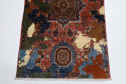 78 x 131 cm | Abstract Mamluk Area Rug Afghan Hand Knotted veg Dye Wool carpet