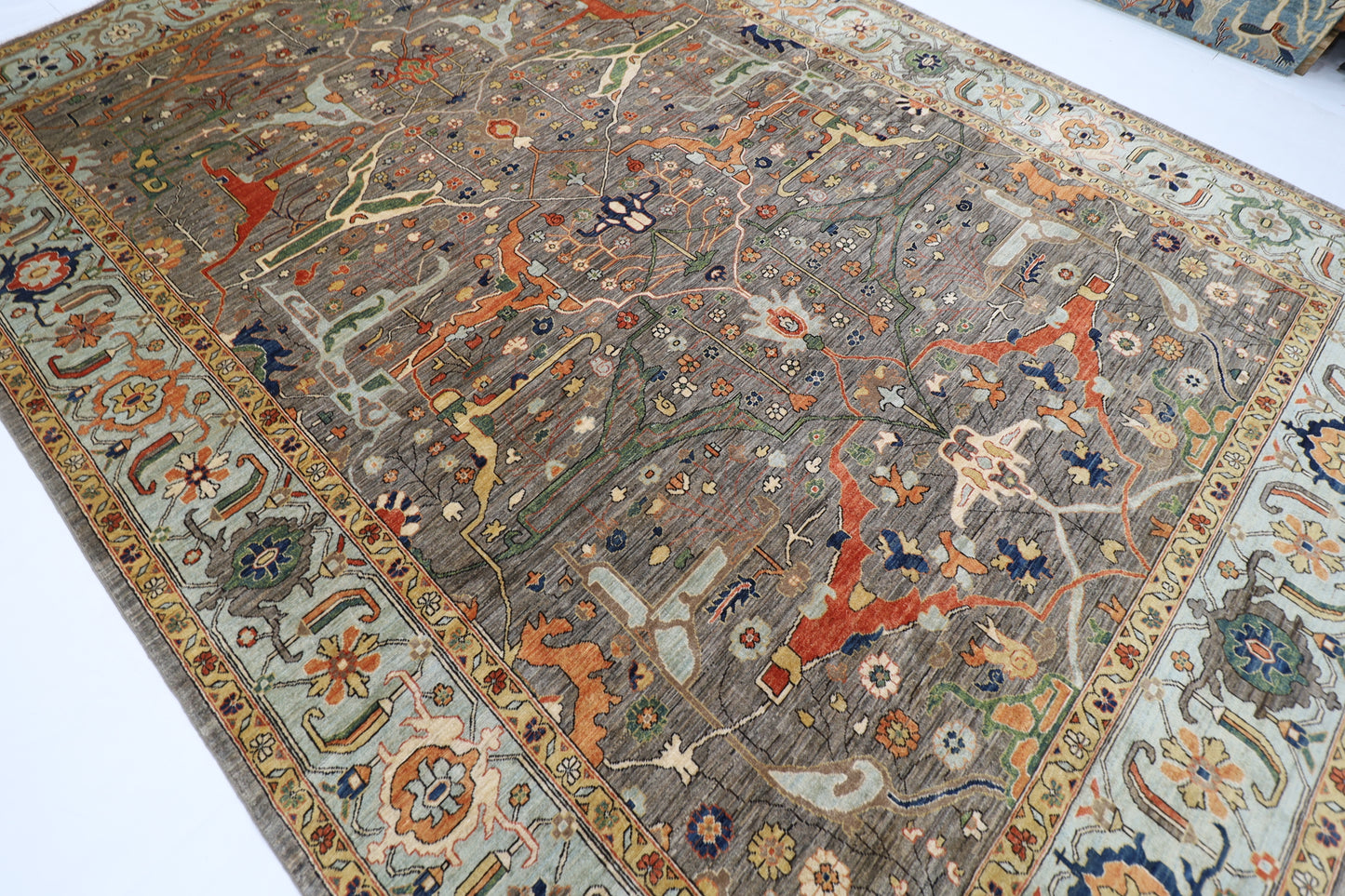 302 x 422 cm | Bidjar Gray Area Rug Afghan Hand Knotted Veg Dye Wool carpet