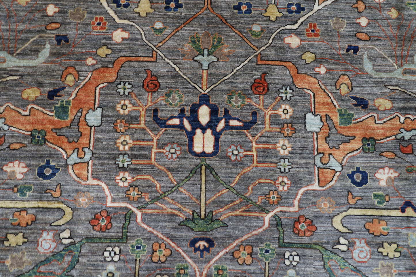 302 x 422 cm | Bidjar Gray Area Rug Afghan Hand Knotted Veg Dye Wool carpet