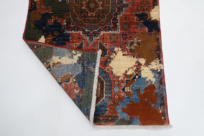 78 x 131 cm | Abstract Mamluk Area Rug Afghan Hand Knotted veg Dye Wool carpet