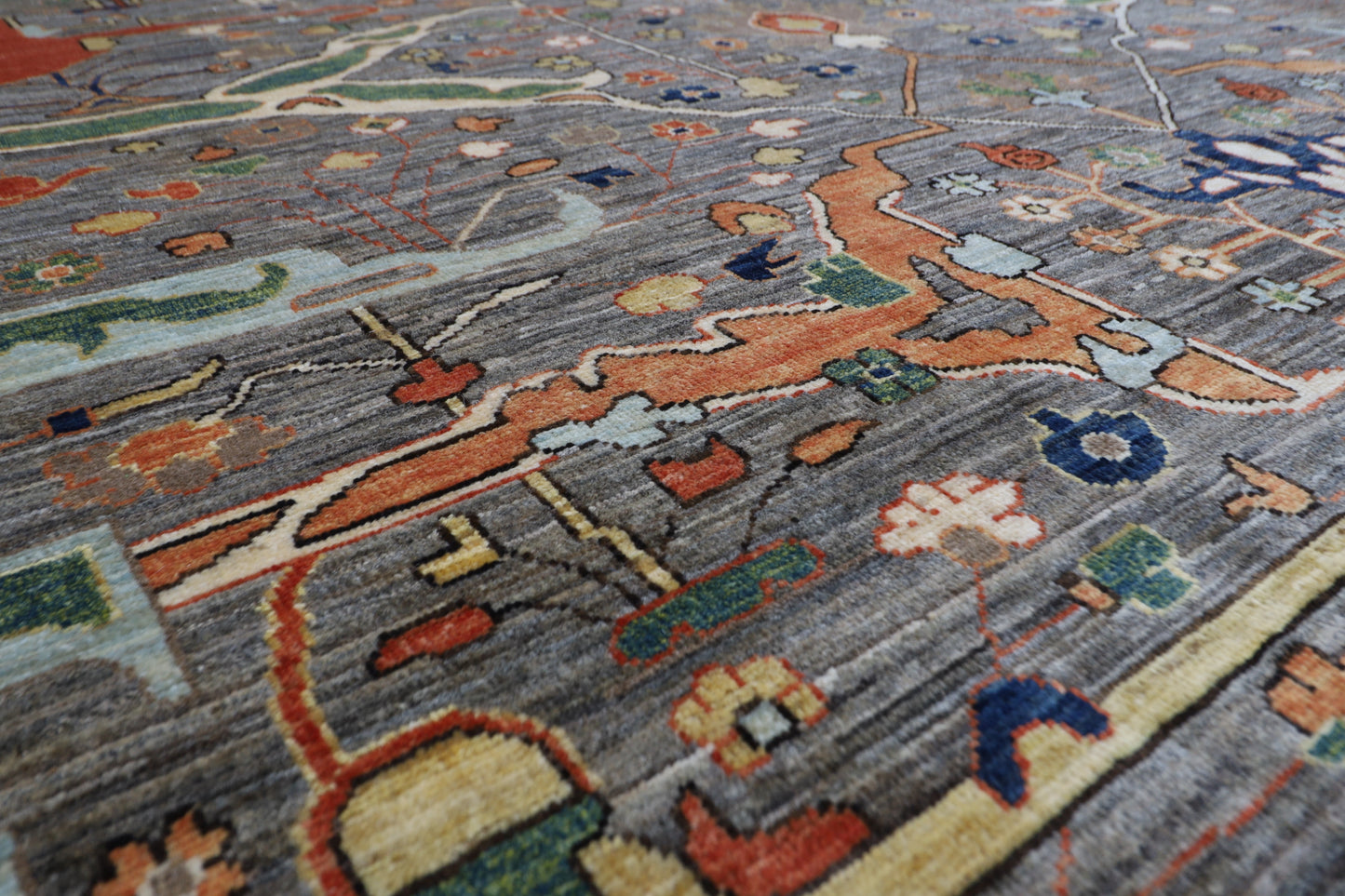 302 x 422 cm | Bidjar Gray Area Rug Afghan Hand Knotted Veg Dye Wool carpet