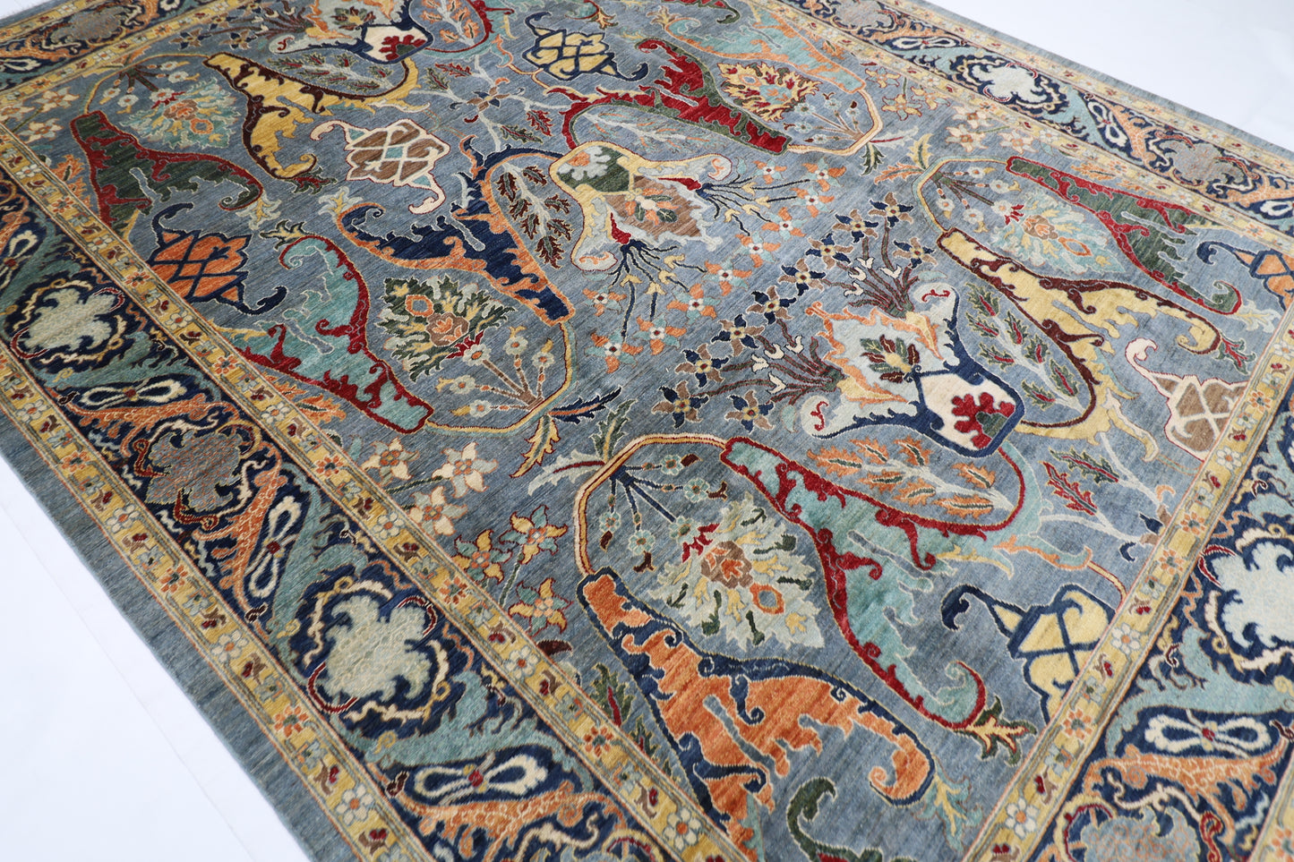 273 x 372 cm | Kawros Afghan Tribal Hand Knotted Veg Dye Wool carpet
