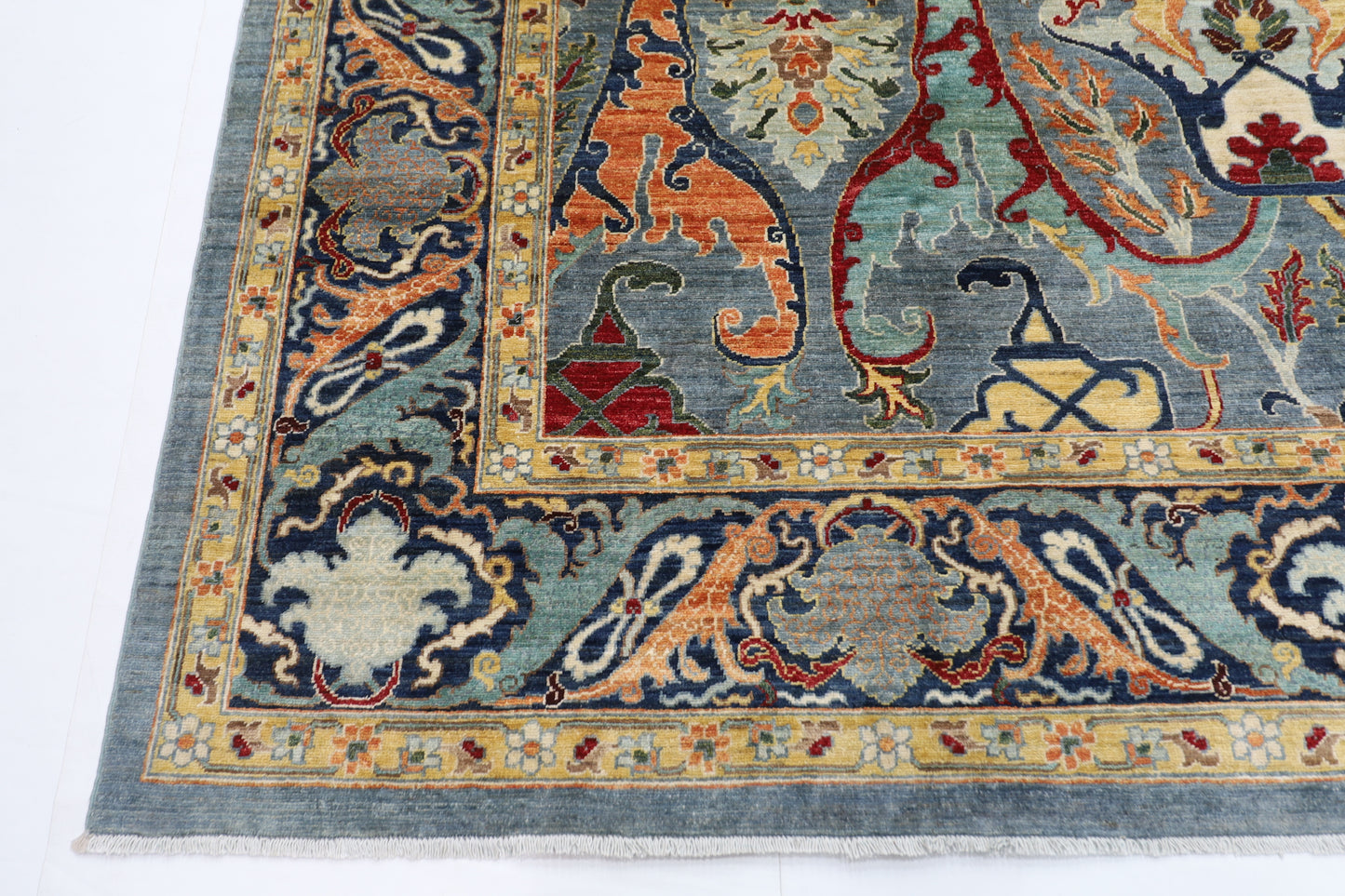 273 x 372 cm | Kawros Afghan Tribal Hand Knotted Veg Dye Wool carpet