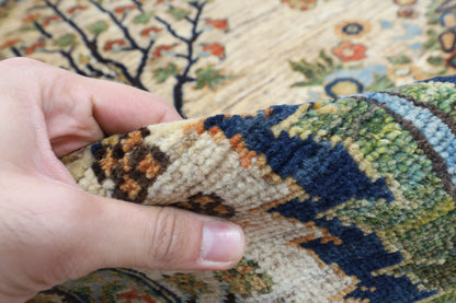 248 x 296 cm | Tribal Tree Of Life Design Hand Knotted veg Dye Wool Afghan Carpet