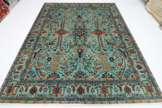 246 x 298 cm | Serapi Floral Area Rug Afghan Hand Knotted Veg Dye Wool carpet