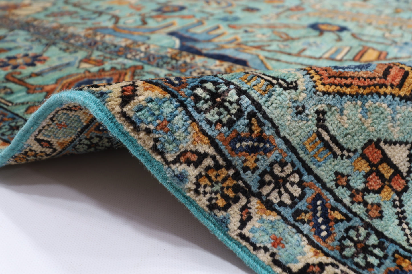 246 x 298 cm | Serapi Floral Area Rug Afghan Hand Knotted Veg Dye Wool carpet
