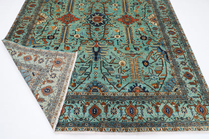 246 x 298 cm | Serapi Floral Area Rug Afghan Hand Knotted Veg Dye Wool carpet