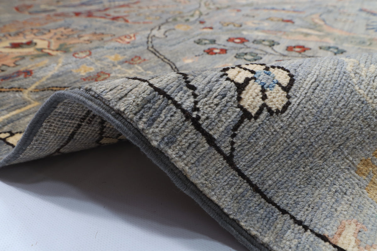 274 x 368 cm | Tribal Bidjar gray Design Hand Knotted veg Dye Wool Afghan Carpet