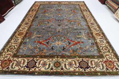 274 x 370 cm | Tribal Bidjar Blue Design Hand Knotted veg Dye Wool Afghan Carpet