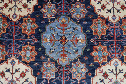 302 x 424 cm | Kazak Blue Large Area Rug Afghan Hand Knotted Veg Dye Wool carpet
