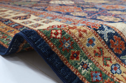 302 x 424 cm | Kazak Blue Large Area Rug Afghan Hand Knotted Veg Dye Wool carpet