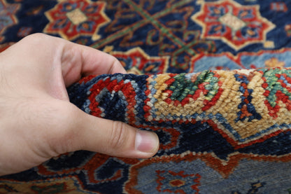302 x 424 cm | Kazak Blue Large Area Rug Afghan Hand Knotted Veg Dye Wool carpet