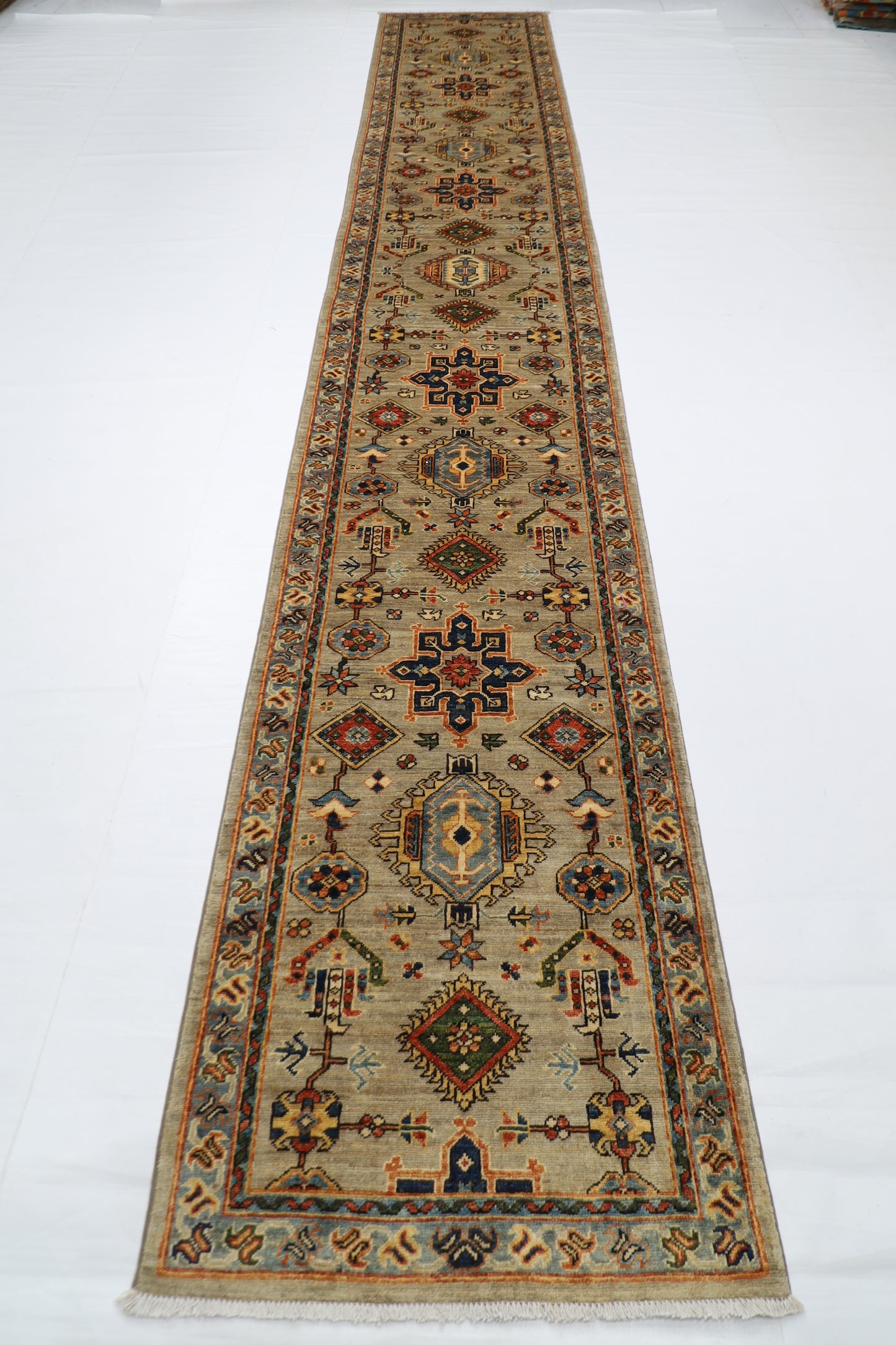83 x 487 cm | Tribal Large Size Runner Rug Afghan Hand Knotted veg Dye Wool carpet