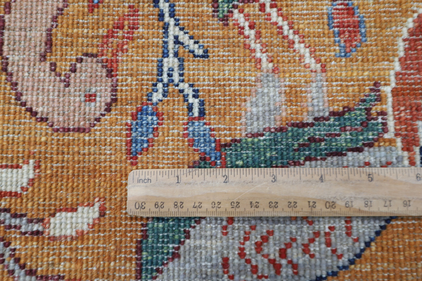 242 x 295 cm | Birds Gold Area Rug Afghan Hand Knotted Veg Dye Wool carpet