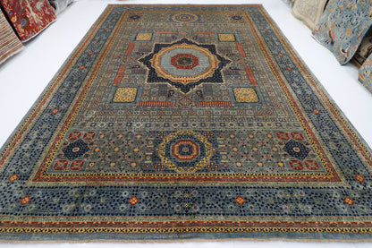 309 x 417 cm | Mamluk Gray Fine Quality Area Rug Afghan Hand Knotted Veg Dye Wool carpet