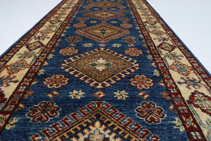 85 x 393 cm | Kazak Large Runner Rug Afghan Hand Knotted veg Dye Wool carpet