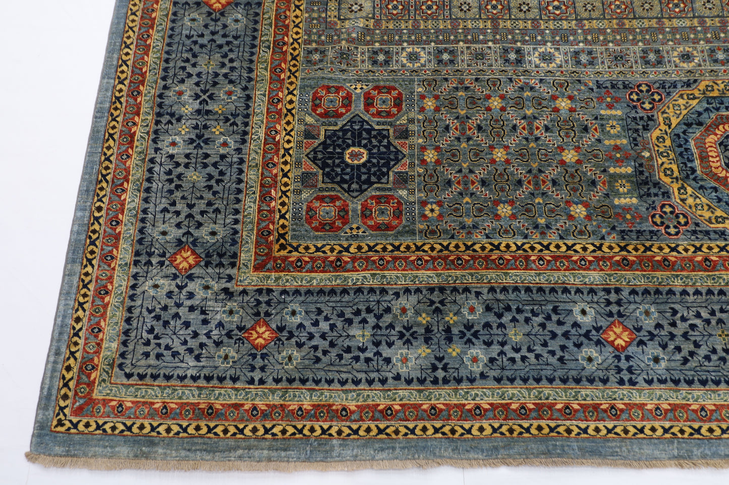 309 x 417 cm | Mamluk Gray Fine Quality Area Rug Afghan Hand Knotted Veg Dye Wool carpet