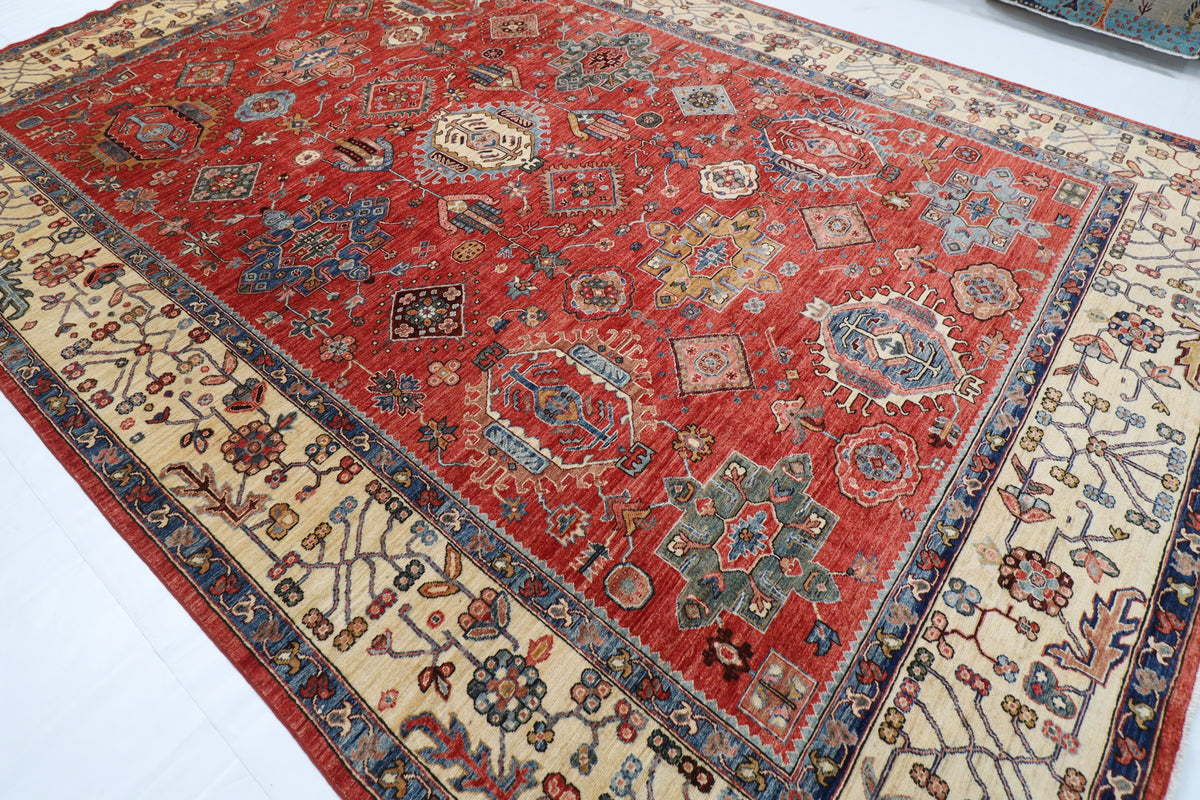 298 x 420 cm | Waziri Design Hand Knotted veg Dye Wool Afghan Carpet