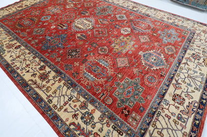 298 x 420 cm | Waziri Design Hand Knotted veg Dye Wool Afghan Carpet