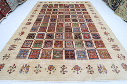 302 x 398 cm | Four Season Afghan Tribal Hand Knotted Veg Dye Wool carpet