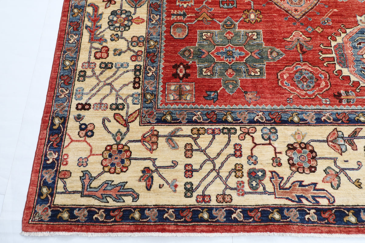 298 x 420 cm | Waziri Design Hand Knotted veg Dye Wool Afghan Carpet