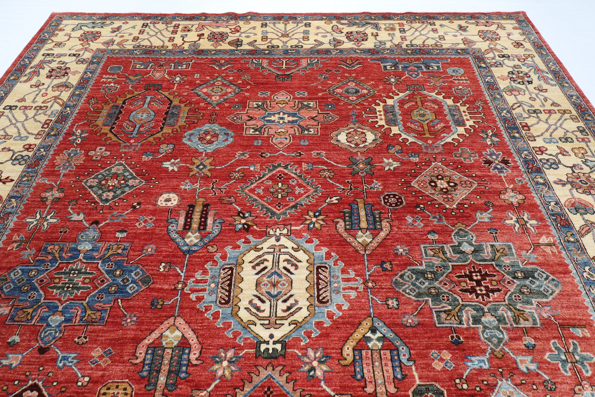 298 x 420 cm | Waziri Design Hand Knotted veg Dye Wool Afghan Carpet