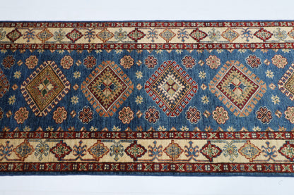 85 x 393 cm | Kazak Large Runner Rug Afghan Hand Knotted veg Dye Wool carpet