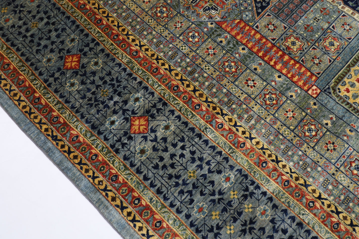 309 x 417 cm | Mamluk Gray Fine Quality Area Rug Afghan Hand Knotted Veg Dye Wool carpet