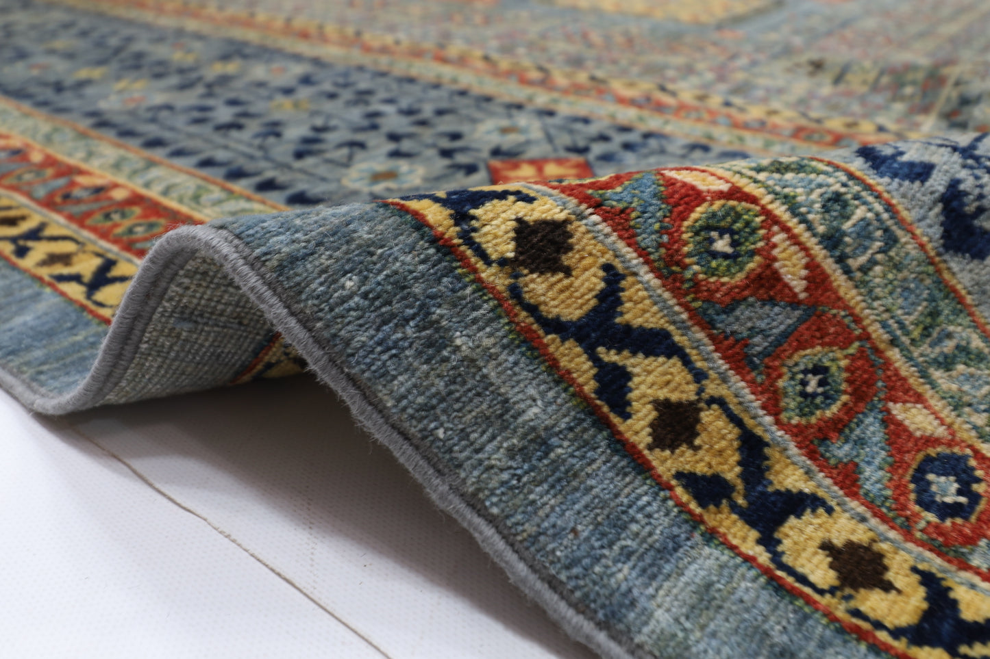 309 x 417 cm | Mamluk Gray Fine Quality Area Rug Afghan Hand Knotted Veg Dye Wool carpet