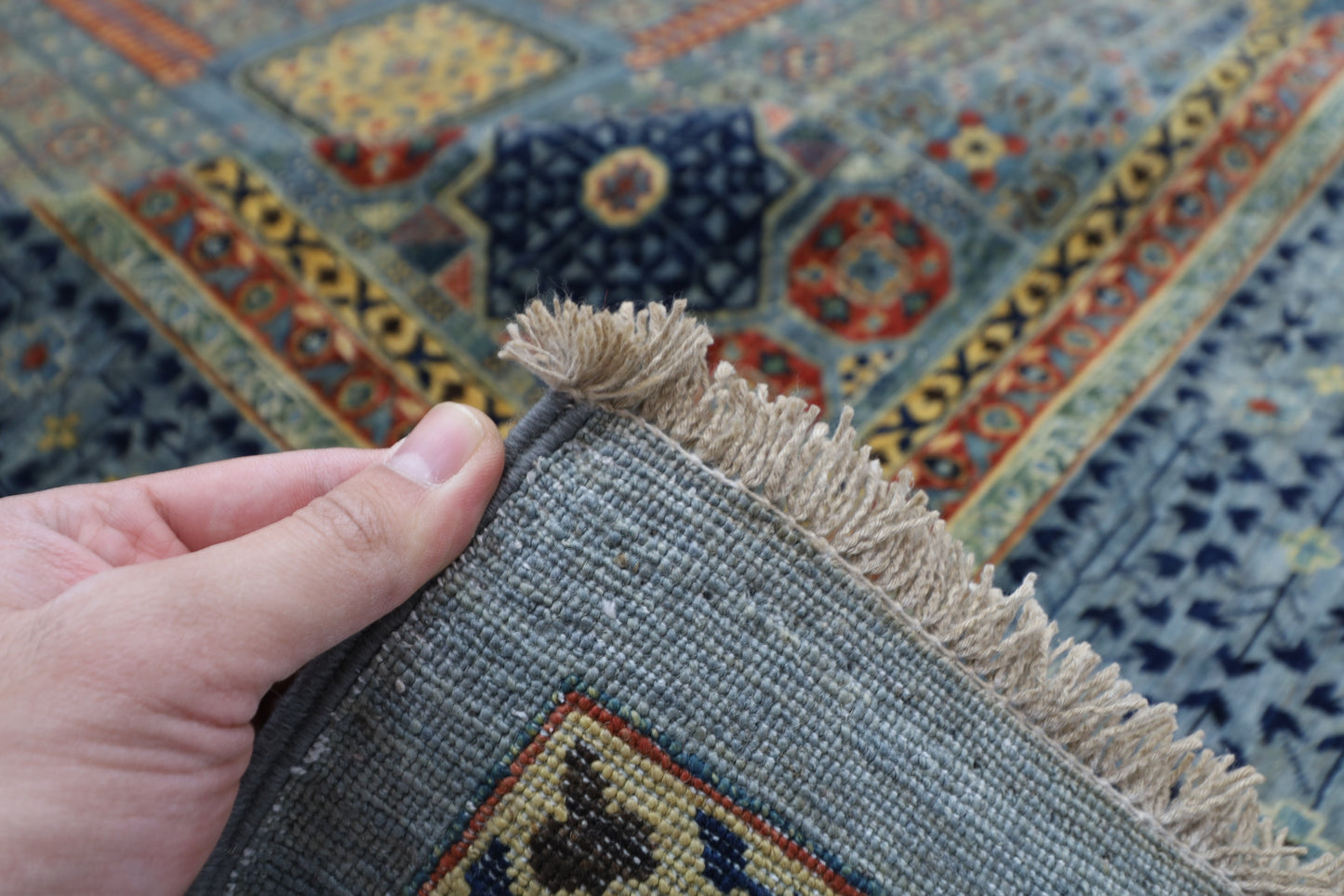 309 x 417 cm | Mamluk Gray Fine Quality Area Rug Afghan Hand Knotted Veg Dye Wool carpet