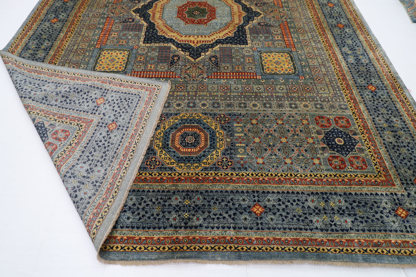 309 x 417 cm | Mamluk Gray Fine Quality Area Rug Afghan Hand Knotted Veg Dye Wool carpet