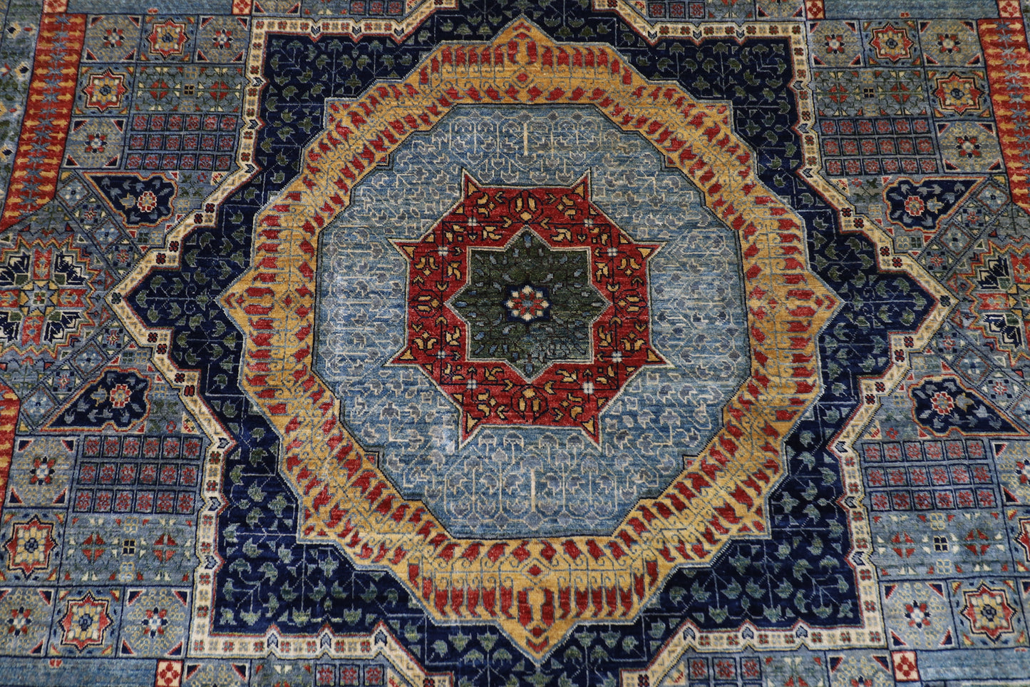 309 x 417 cm | Mamluk Gray Fine Quality Area Rug Afghan Hand Knotted Veg Dye Wool carpet