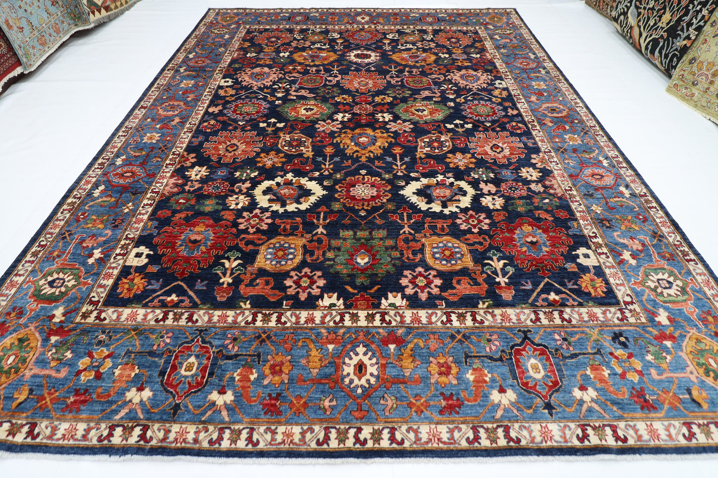 295 x 391 cm | Bidjar Navy Afghan Tribal Hand Knotted Veg Dye Wool carpet