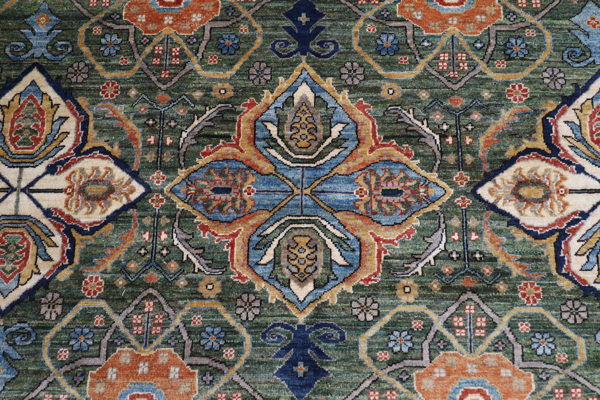 245 × 301 سم | سجادة أفغانية بتصميم كايروس منسوجة يدوياً من صوف مصبوغ طبيعياً