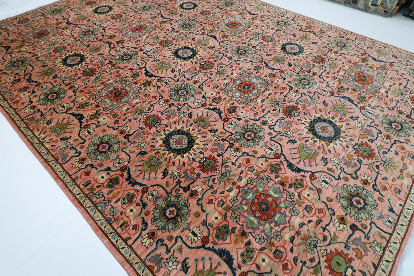 304 x 420 cm | Oriental Pink Area Rug Afghan Hand Knotted Veg Dye Wool carpet