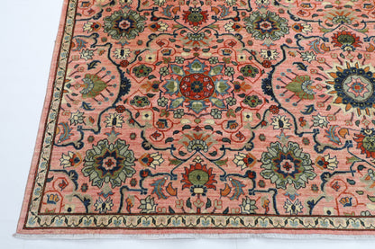 304 x 420 cm | Oriental Pink Area Rug Afghan Hand Knotted Veg Dye Wool carpet