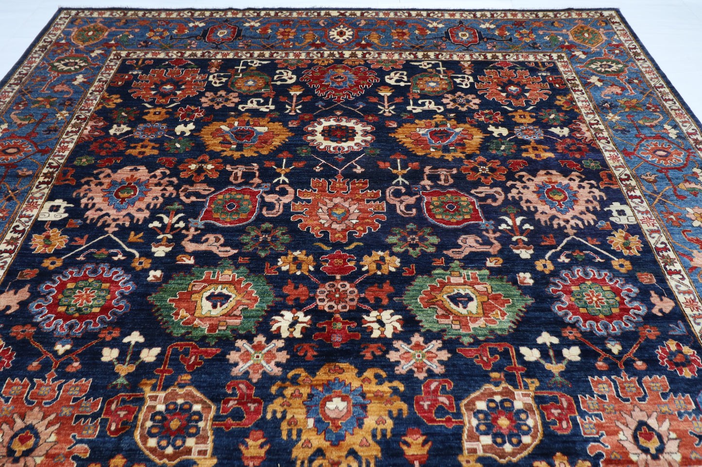 295 x 391 cm | Bidjar Navy Afghan Tribal Hand Knotted Veg Dye Wool carpet