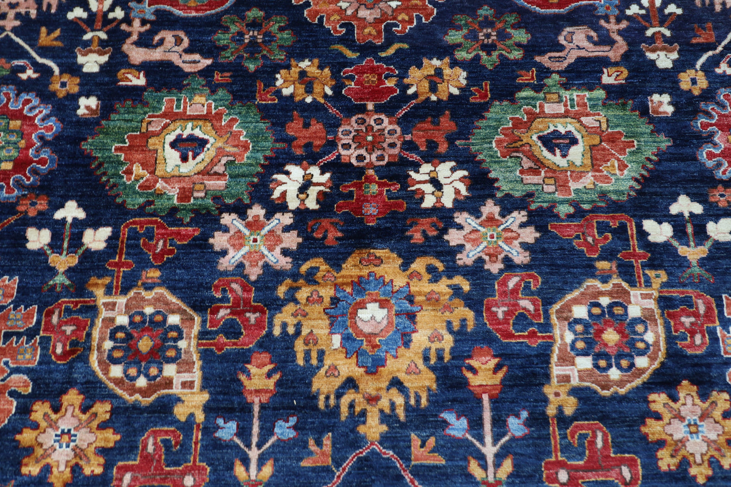 295 x 391 cm | Bidjar Navy Afghan Tribal Hand Knotted Veg Dye Wool carpet