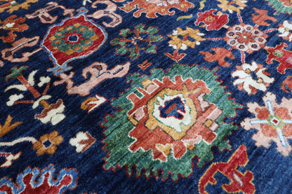 295 x 391 cm | Bidjar Navy Afghan Tribal Hand Knotted Veg Dye Wool carpet