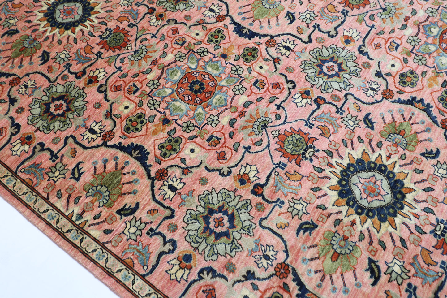 304 x 420 cm | Oriental Pink Area Rug Afghan Hand Knotted Veg Dye Wool carpet