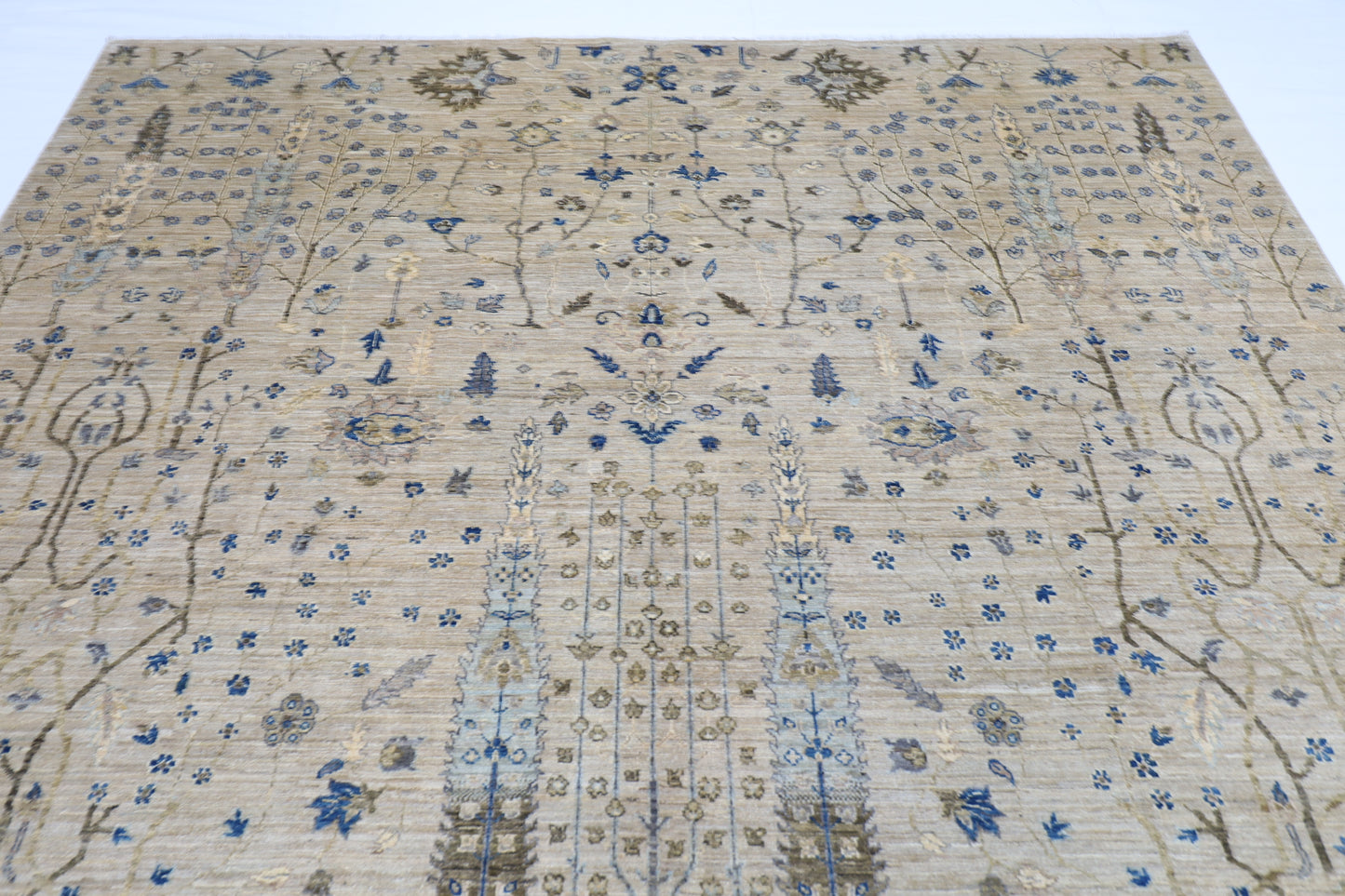 249 x 301 cm | Oriental Tree of life Area Rug Afghan Hand Knotted Veg Dye Wool carpet